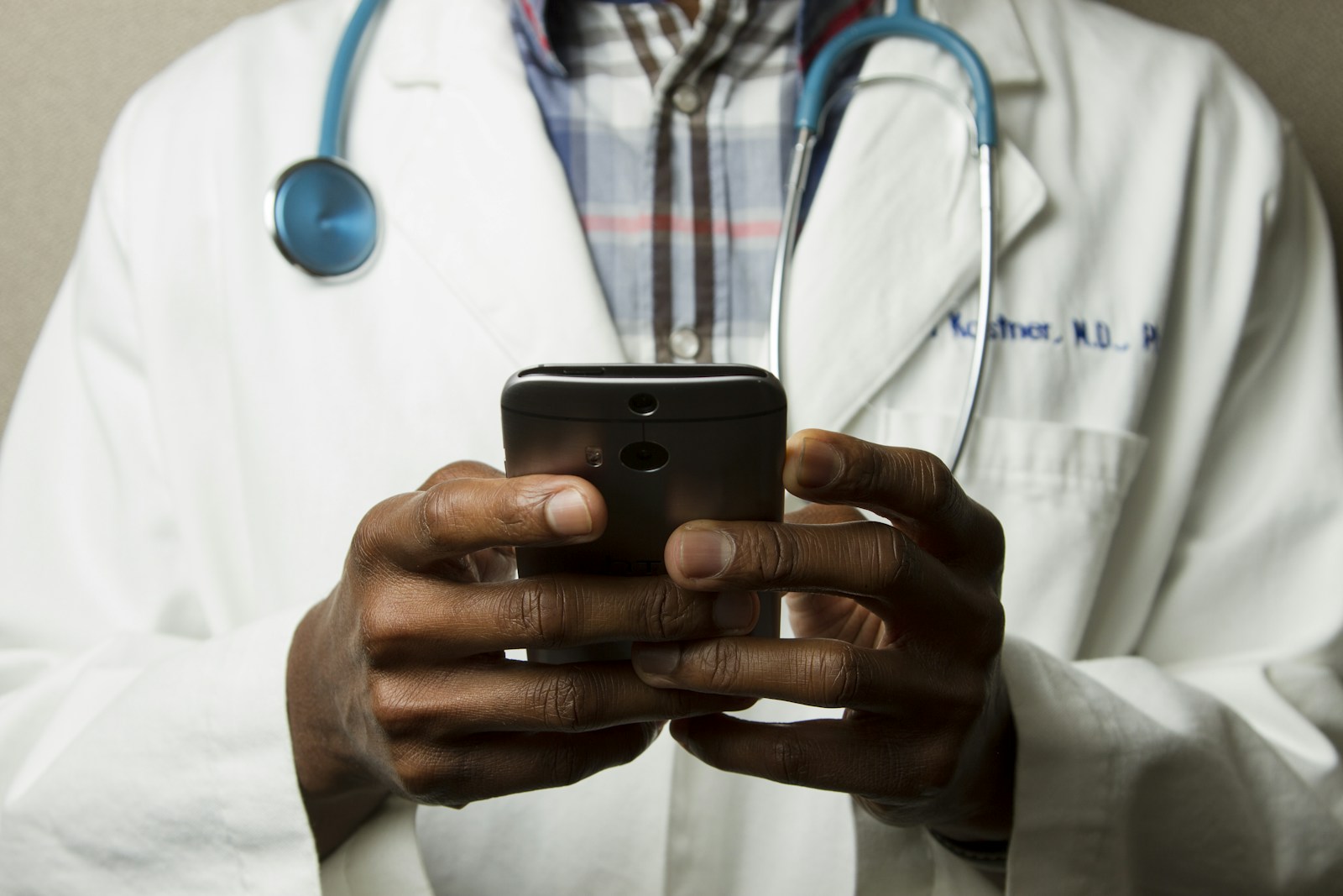 Person using telehealth technology at home